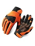 INBIKE Guantes Ciclismo Hombre Largo Guantes Bicicleta Carretera Pantalla Táctil Acolchado Antideslizante, Unisex Adulto(Naranja-M)