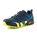 Zapatillas de Trail Running Hombre Mujer Zapatillas de Trekking Zapatos de Senderismo Ligero Antideslizantes AL Aire Libre Zapatos de Trail Running Deportes Azul-Verde EU 43