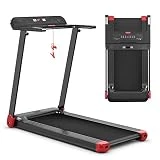 GOPLUS Cinta de correr plegable, cinta de correr eléctrica con 12 programas preestablecidos, control de aplicaciones, altavoz Bluetooth, monitor LED y soporte para dispositivo,