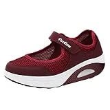 riou Zapatos Deporte Mujer Zapatillas Deportivas Correr Gimnasio Casual Zapatos Mesh Transpirable Antideslizante Rojas Zapatillas Zapatos de Trabajo Niña Negro Rosa Caqui Blanca