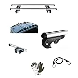 Compatible con Nissan Qashqai+2 / Dualis+2 2010 Barras DE Techo para Coche 135CM con BARANDILLA NO Completamente ADJUNTA AL Techo Rack DE Equipaje DE Aluminio Aprobado