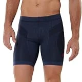 HOKO - Malla Corta de Compresión MEGAMO para Hombre - Malla Corta para Running y Trail - Malla Deporte Hombre - Malla Deporte - Ligera y Confortable - 3 Bolsillos - Color Navy, Talla M