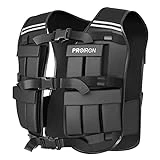 PROIRON Chaleco Lastrado 10 kg, Incluido 20 paquetes de peso, Lastre Ajustable, chaleco con peso con banda reflectante para entrenamiento de fuerza, jogging, casa, gimnasio, cardio, crossfit