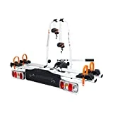 AUTOBIKE portabicicletas E-Trek 2 Bicicletas, Enganche a Bola de Remolque Mediante Palanca con Cierre de Seguridad, chasis de Acero y Aluminio, 15kg por Carril, Apto Todo Tipo de Bicicletas