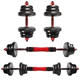 CCLIFE Mancuernas Ajustables Pesas y Mancuernas con Pesas Barra y Discos 20/30/40KG Juego Pesas 2en1, Barra Conexion para Mancuernas Ajustable