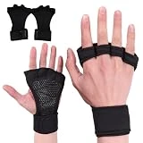 1 par de guantes deportivos de entrenamiento cruzado con soporte de muñeca para fitness, levantamiento de pesas, guantes de entrenamiento con muñequeras integradas, acolchado de silicona, ideal para