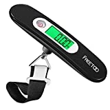 FREETOO Digital Balanza Báscula de Equipaje - LCD Portátil Escala de Equipaje 110 lb/50 kg Capacidad Batería Incluida para Viajes Al Aire Libre (Negro)