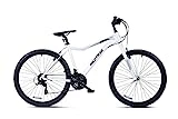Wildtrak - Bicicleta de Montaña de Aleación, Adulto, 26 pulgadas, 18 Velocidades, Cambios Shimano - Blanca