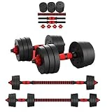 Perpetual Kit de Mancuernas Regulables de 30KG - Juego de Pesas Ajustables para Musculación y Entrenamiento de Fuerza - Barra Conectora - Gimnasio en Casa - Dumbbell Set - Hombre/Mujer Principiantes