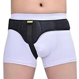 Tenbon Hernia Belt Truss Cinturón para hombres y mujeres Lado izquierdo o derecho de apoyo para el dolor de ingle con almohadillas de compresión extraíbles para escroto pre o posquirúrgico (Large)
