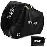 IPSXP Funda Bicicleta Exterior,210D Oxford Cubierta Protector Impermeable al Aire Libre Lluvia/UV/Polvo/Nieve con Orificio,Puede Cubrir Una, Dos o Tres Bicicletas,Apto para Todo Tipo de Bicicletas