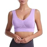 HUyydza Like Hot Cakes Hollow Sport Transpirable Sport Cómodo Sujetador de Ropa Interior Deportiva inalámbrica para Mujer Ropa Interior Mujeres Curvas