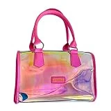 ARVALOLET Damen Handtasche,Schultertasche Damen,Umhängetaschen,PVC transparente Laser Schulter Umhängetasche für Frauen Sommer Mode Kurier Beutel klare Jalee Tote Reise Handtaschen, Rosa.,