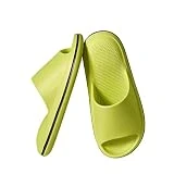 COTCLO Pantuflas de verano para mujer, antideslizantes, con cojín de aire, EVA, parte inferior suave, para el hogar, para hombres, parte inferior gruesa, zapatos planos, color verde, 42-43