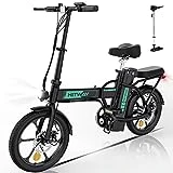 HITWAY Batería eléctrica Plegable de la Bici 8.4h, E-Bike de los 35-70km, Bici de la Ciudad 250W/36V/8.4Ah