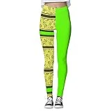 Leggings deportivos para mujer, pantalones deportivos de cintura alta, mallas deportivas opacas para yoga, fitness, pantalones de deporte, leggings para fiesta, estampado de girasol, verde, L