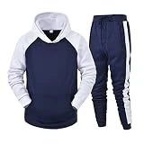 SSODHIF Chándal Completo Conjunto Hombre 2 Piezas Sudadera con Capucha y Pantalón Largo con Bolsillo Traje Traje Chaqueta Deportivo Jersey Invierno Modern Ocio Manga Larga Suéter Trabajo Hoodie