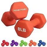 PONE FIRST Pares de mancuernas para mano – Mancuernas de neopreno para ejercicio y fitness para equipo de gimnasio en casa y juegos de mancuernas ajustables, antideslizantes, codificadas por colores,