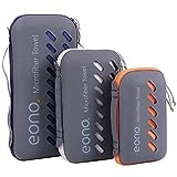 Amazon Brand - Eono Toalla de Microfibra para Llevar al Gimnasio, a la Playa, de Camping, de Viaje, de Natacion, o de Vacaciones. Secado rápido, Superabsorbente, Ultracompacta