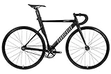 FabricBike Aero - Bicicleta Fixed, Fixie, Single Speed, Cuadro de Aluminio y Horquilla de Carbono, Ruedas 28', 5 Colores, 3 Tallas, 7.95 kg (Talla M) (Matte Black & Graphite, L-58cm)