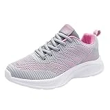 Gyaimxfu Zapatillas de correr para mujer, con cordones, antideslizantes, para correr, para camping, senderismo, pesca, plataforma, zapatillas de correr para mujer, 02 gris, 38 EU