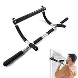 Barra de dominadas, barra de puerta para dominadas y sentadillas, dominadas portátiles para entrenamiento de la parte superior del cuerpo, fitness en casa, sin tornillos, fácil instalación