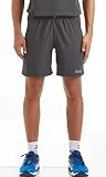Time To Run Shorts Pantalón Corto 2 en 1 Trail Running/Sports Gym Doble Capa para Hombre con Bolsillos con Cremallera Medio Gris Carbón