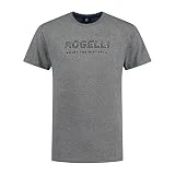 Rogelli Logo T-Shirt Camiseta Deportiva - Manga Corta Hombres, Gris mélange, Talla 2XL