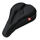 Ducomi Funda para sillín de bicicleta con almohadilla de gel acolchada, ergonómica y suave para pedales sin dolor, bicicleta estática y bicicleta de carretera y ciudad, Spinning (negro)