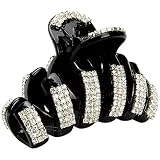 horquilla Pinzas for el pelo con diamantes de imitación, pasador de cristal for el pelo, pinza for la mandíbula acrílica, pinza for el pelo brillante, pinza for el pelo antideslizante de plástico negr