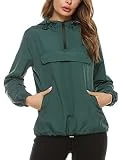 NB Chubasqueros Mujer Impermeable Outdoor Abrigo Impermeable con Capucha Cortavientos Running Chaqueta Deporte Secado Rápido de Lluvia