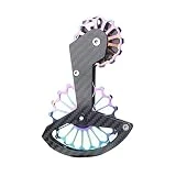 Juego de ruedas de polea de cerámica para bicicletas de 13-18T, fibra de carbono, guía de desviador trasero, pieza de bicicleta para polea de desviador trasero, 13t 18t, sistema de rueda de polea de