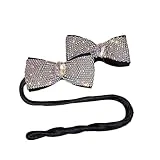 FOMIYES Pasadores De Diamantes De Imitación De Hierro Para El Pelo Con Lazo Para Mujer Pinzas Para El Pelo De Cristal Pasadores De Pelo Para Moño De Donut Para Mujer Rizador De Pelo