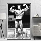Óleo sobre lienzo Póster Arnold Schwarzenegger Bodybuilding Print Gym Body Fitness Art Gym Home Room Decor 58x78cm sin marco