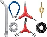 auvstar Llave para Radios de Bicicleta, Universal 6 Tamaños en una Llave para Radios de Bicicleta, Llave de Rueda de 8 vías,Bicicleta Herramienta de Reparación (Plateada)