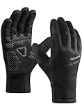 Guantes Hombre Invierno, Guantes Ciclismo Hombre Invierno, Guantes Tactiles Hombre Mujer Movil Termicos, Guantes Cálido Impermeables para Ciclismo Running Esqui Snowboard Correr Trabajo - Negro M