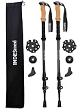 Bastones de Trekking telescópicos 100% Fibra de Carbono INDESmed, ergonómicos, Cierre rápido, Alta Resistencia, Bastones de Senderismo Regulables para: Alpinismo, Nordic Walking, Trail Running, Esquí