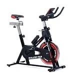 ECODE Bicicleta de Spinning Evolution Tour. Sillín y Tija Regulables, Rueda de Inercia de 21 Kg, Transmisión por Correa, Pantalla LCD, Resistencia Variable