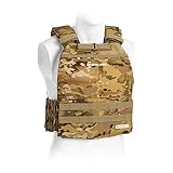 Capital Sports Battlevest 2.0 - Chaleco lastrado, Cintas velcro, Chaleco peso entrenamiento, Chaleco de peso, Cable desenganche rápido, Transpirable, 2 x 2,6 kg & 2 x 4 kg (13,2 kg), Camuflaje