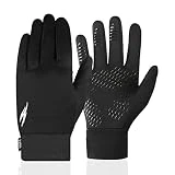WFX - Guantes térmicos de Invierno a Prueba de Viento para Correr, Pantalla táctil, Guantes de Silicona Antideslizantes para Hombres y Mujeres, puños elásticos para Conducir