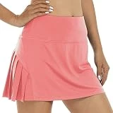 MoFiz Falda Pantalon Mujer Plisadas Deportivos Golf Tenis Verano Skirt con Bolsillos Rojo XXL
