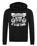 Mandelbaum's Gym It's Go Time - Sudadera con capucha, mezcla de algodón, color negro, Negro, XL