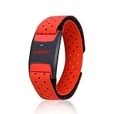 FITCENT Pulsómetros Brazo Bluetooth Ant+ Sensor óptico Brazalete Monitor de Frecuencia Cardíaca para Peloton iFIT Polar Strava Wahoo Garmin (Rojo1)
