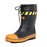 Botas De Seguridad Wellington Impermeables para Hombres, Botas De Goma Industriales Resistentes A Altas Temperaturas con Punta De Acero - para Caminar, Viajar, La Mejor Lluvia (Color : A, Size : 39)