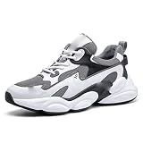 MODGE Zapatos de hombre de cuero para papá zapatos de hombre primavera y otoño zapatos de correr transpirables de malla para hombre zapatillas casuales (color: blanco, tamaño: 12.5 UK)