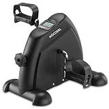 MOCOERL Mini bicicleta, mini máquina de piernas de bicicleta estática digital debajo del escritorio, máquina de pedal de brazo y pierna con pantalla LCD (negro)