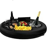 TSQZE Soporte hinchable para bebidas de piscina para verano, piscina, para divertirse en la playa, fiestas temáticas (negro)