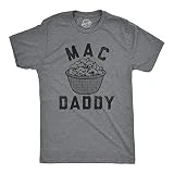 Camiseta divertida para hombre Mac Daddy con macarrones y queso pasta para chicos, Gris jaspeado oscuro - Mac, Medium