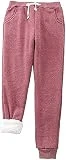 Pantalones Cálidos For Mujer, Pantalones Deportivos De Felpa For Mujer con Forro Polar, Pantalones Deportivos Gruesos, Pantalones Deportivos Holgados Y Cálidos Leggings (Color : Rouge, Size : XXL)