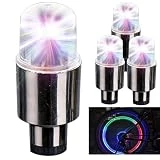 Luces de las ruedas para bicicletas, luces de neumáticos para bicicletas impermeables de 4 piezas, luces de radios de bicicleta flash, accesorios para bicicletas para hombres para hombres motocicleta